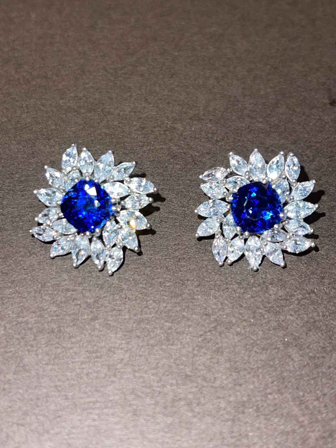 Sapphire Earrings Lab Etsy