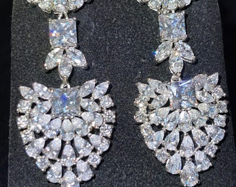 Diamond-cz teardrop earrings