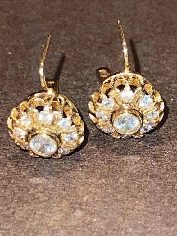 14k gold Estate jewelry- European cut earrings