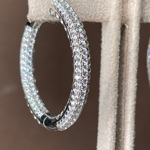 Hoop diamond cz earrings