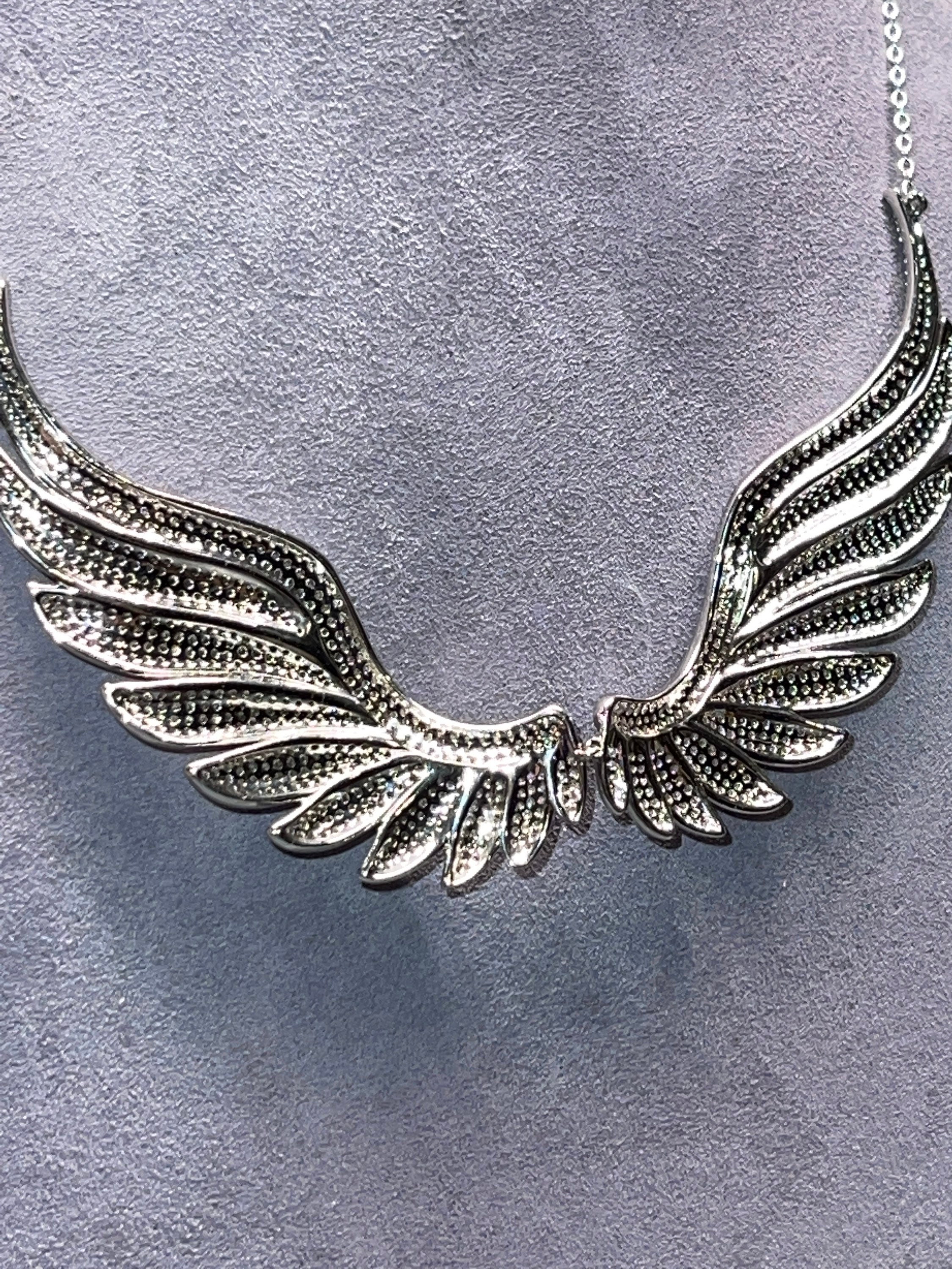 Angel Wings Necklace Sterling Silver Etsy — free download