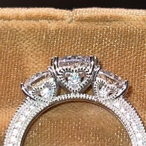3 stone diamond-cz ring