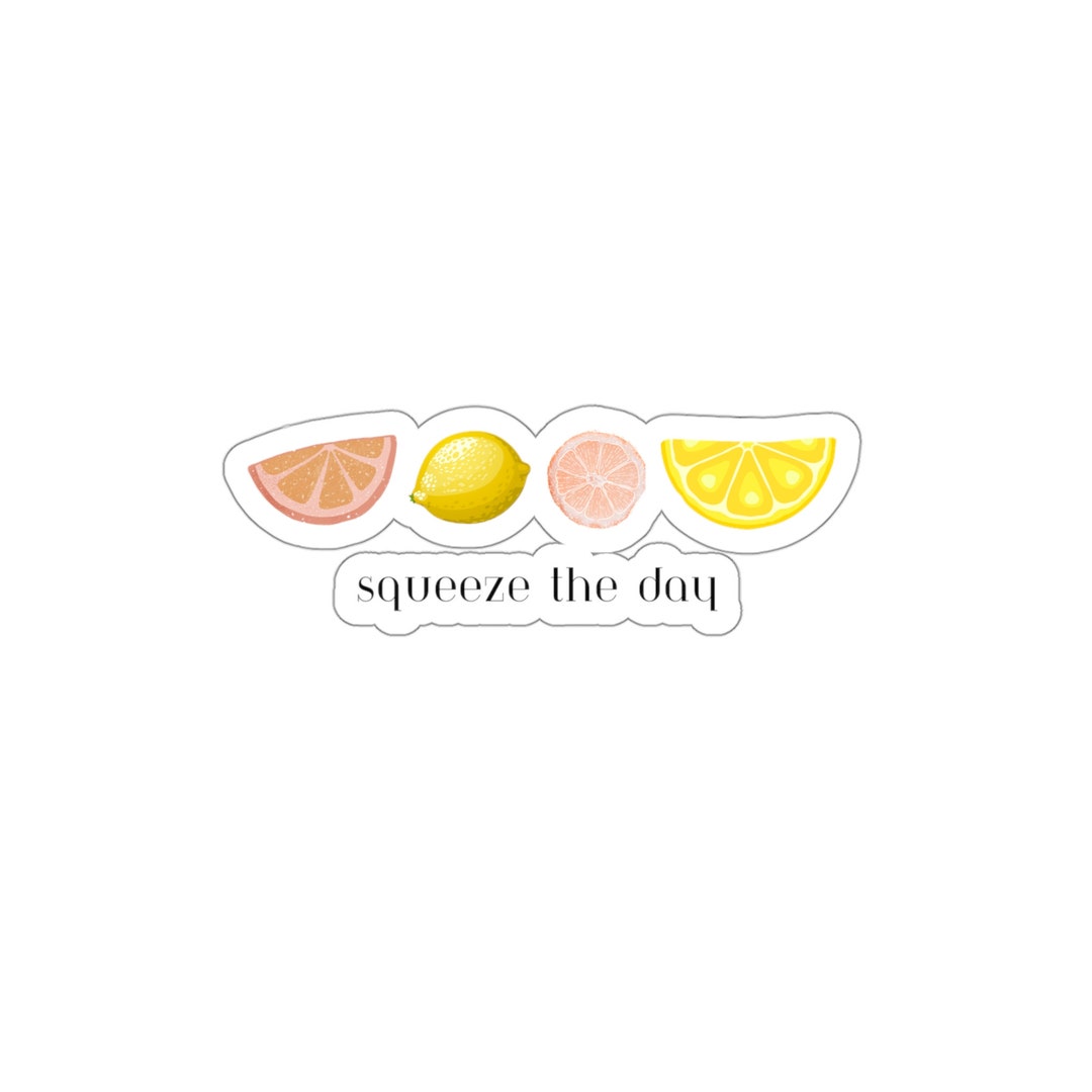 Squeeze the Day Sticker Lemon Sticker Fruit Sticker Etsy