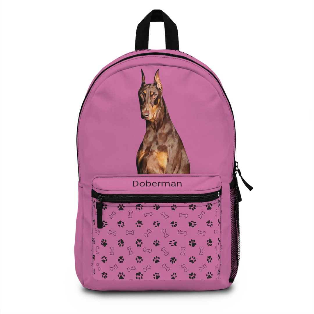Doberman Custom Backpack Personalized Gift Red Doberman Custom Dog