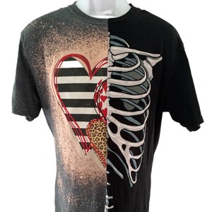 I HEART RIBS 1 (Large), Graphic T shirt, artistic, custom, handmade, one of a kind