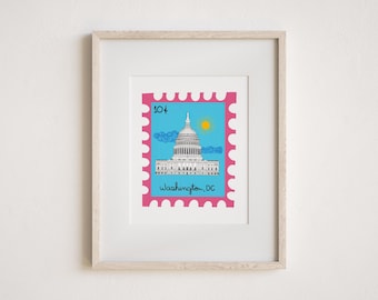 Vintage US Capitol Art Print