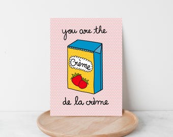 Crème Greeting - Vintage Style Blank Card