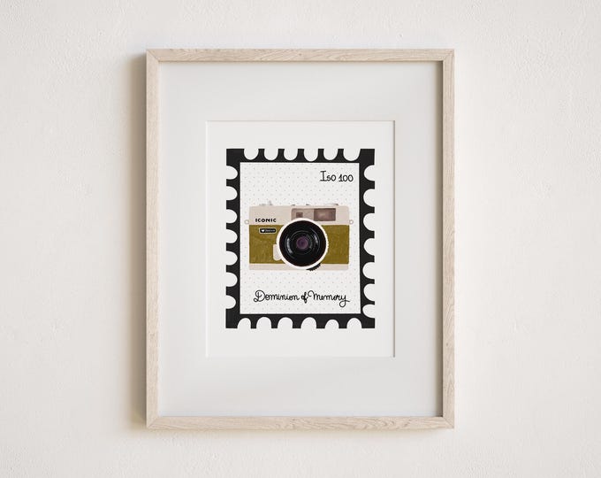 Featured listing image: Dominion of Memory – Vintage Camera Stamp Art Print