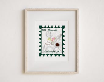 Stamp Inspired Brunch Table Art Print – Petite Cerise DC