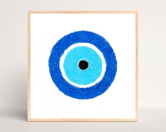 Evil Eye Giclée Art Print: Energy Protection Desk Decor