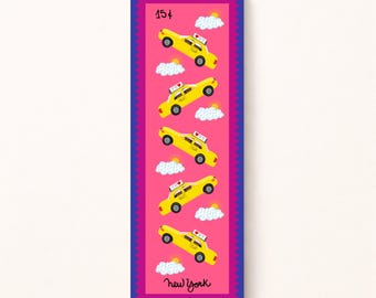 Vintage Stamp NYC taxi Bookmark