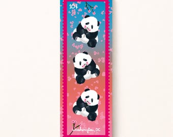 Washington DC Stamp Bookmark: Panda, White House, Capitol