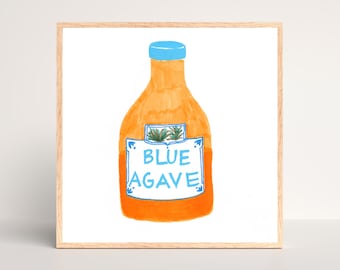 Mexican Agave Giclée Art Print: Tequila Culture Decor