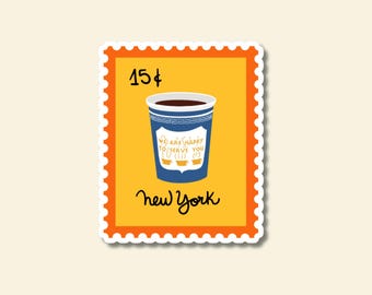Vintage Stamp NYC Stickers: Travel Journal Stickers, various themes