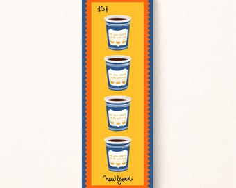 Vintage Stamp NYC Coffee Bookmark