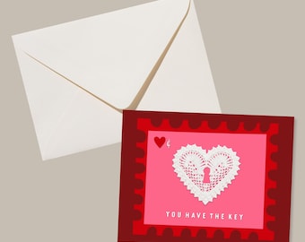 You have the key Stamp Greeting Card - Affectionate Blank Inside Card