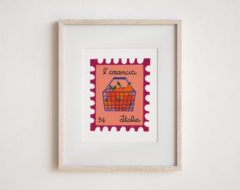 Vintage Aranciata Stamp Giclée Art Print