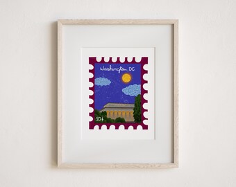 Vintage Stamp Lincoln Memorial Art Print