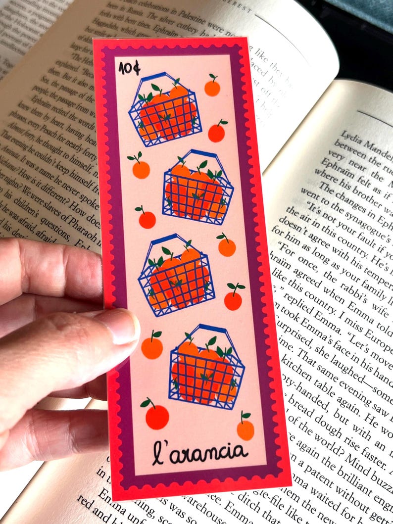 Stamp-inspired bookmarks - Mediterranean style - Lavender, Cherries, Oranges, Mandarins, Lemons, and Tomatoes. image 10