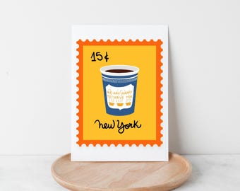 Vintage Stamp NYC Greeting Card