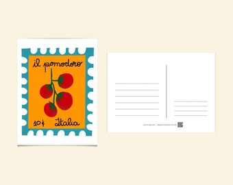 Mediterranean Stamp Postcard: Italy Travel Gift