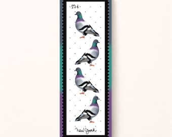Vintage Stamp NYC Pigeon Bookmark