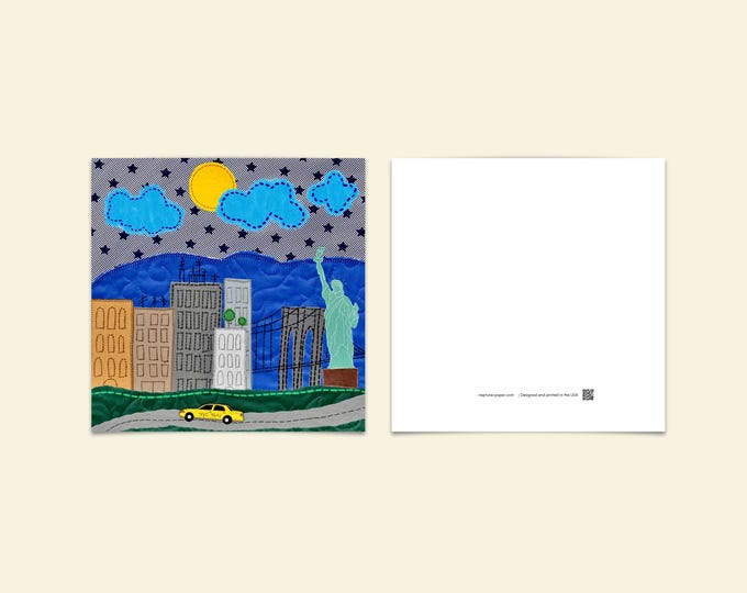 Featured listing image: New York embroidery-inspired square postcards, various themes