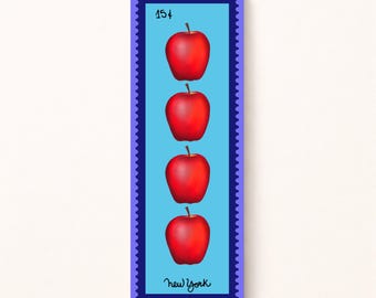 Vintage Stamp NYC Apple Bookmark