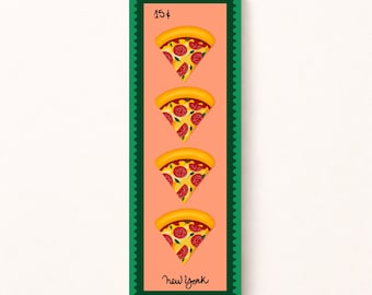 Vintage Stamp NYC Pizza Bookmark