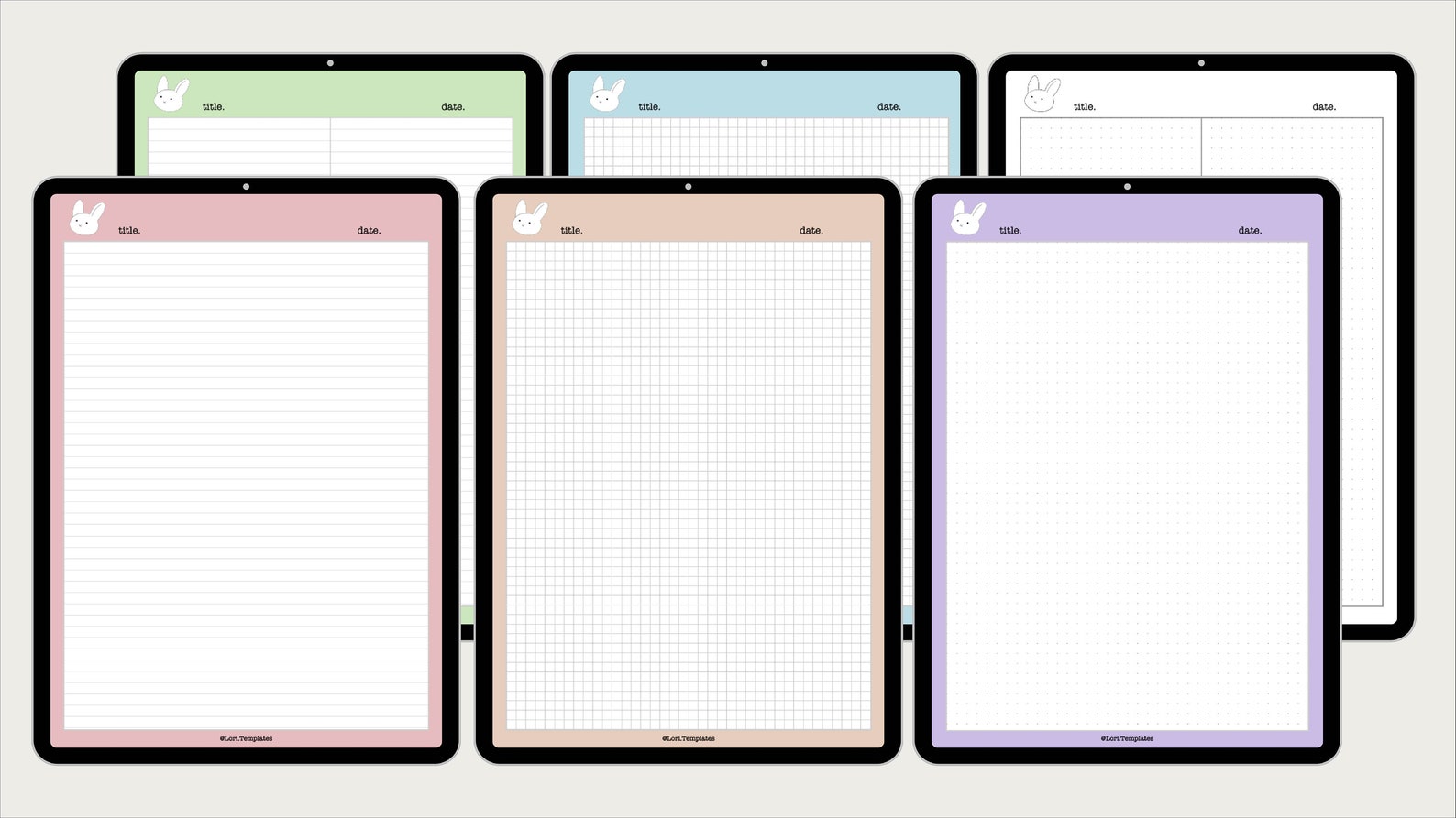A4 Bunny Design Digital Note Taking Template | Goodnotes, Notability ...
