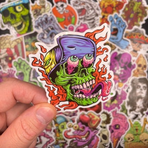 Urban Horror Style Sticker Pack Style 3 | Pack of 50 Unique Stickers | Zombies | Skulls | Gloss Finish | Sticker Bombing