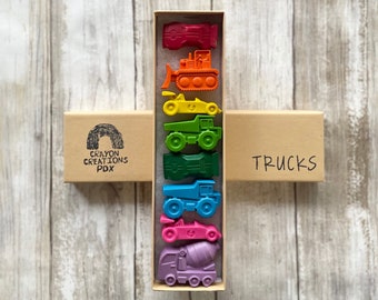 Construction Truck Crayons | Kids Trucks | Kids Gifts | Kids Toys | Truck Toys | Kids Party Favors | Gift for Boy