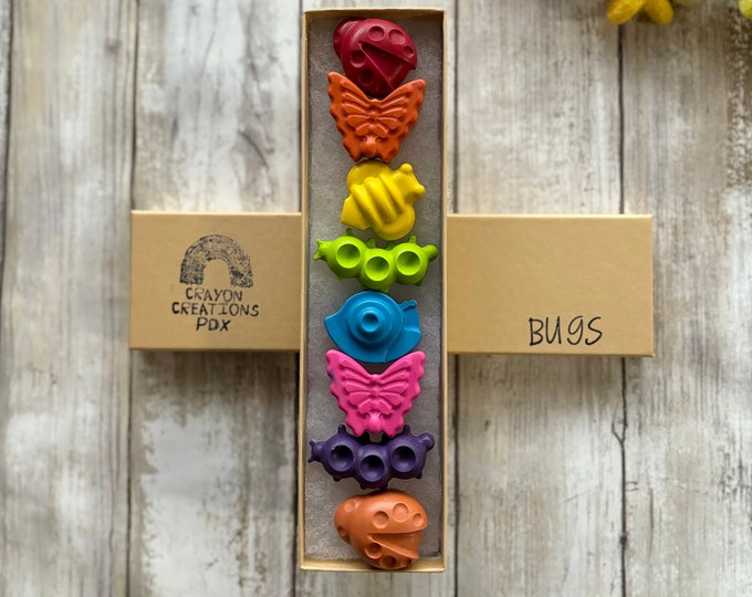 Bug Crayons | Gift for Girl | Gift for Boy | Crayons | Kids Art Gift | Insect Gift | Kids Gifts | Kids Coloring | Ladybug Gift | Bugs