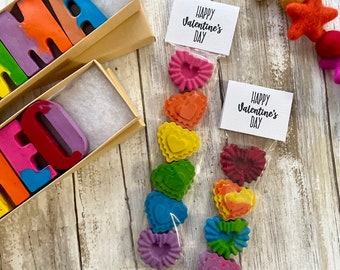 KIDS Party Favors | Personalized Party Favors | Rainbow Party Crayons | Rainbow Birthday Party | Birthday Gift | Valentines Day Favors