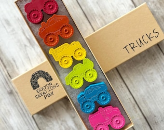 Rainbow Monster Truck Crayons: Kids Party Favors, Truck Toys