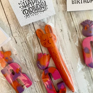 BIRTHDAY Party Favors | Personalized Party Favors | Girls Party Crayons | Girls Birthday Party | Girls Birthday Gift | Bulk Party Favors