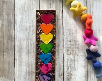 HEART Crayons | Heart Crayons for Kids | Kids Gifts | Classroom Gifts | Kids Birthday Gifts | Valentines Day Gifts | Crayons | Crayon Heart