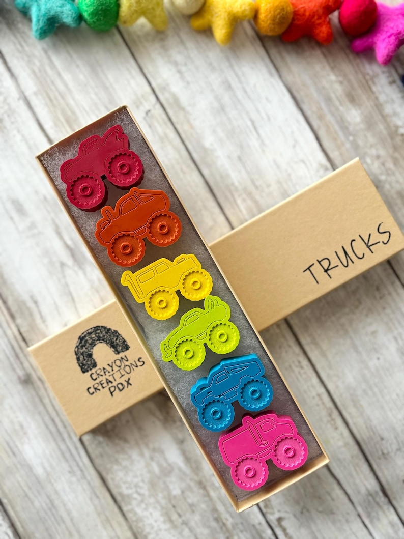 Monster Truck Crayons tonka trucks grave digger tuff trucks trucks gift crayons kids crafts gift for boy gift for girl kids gift toddler gift Christmas gift stocking stuffer Easter bunny present