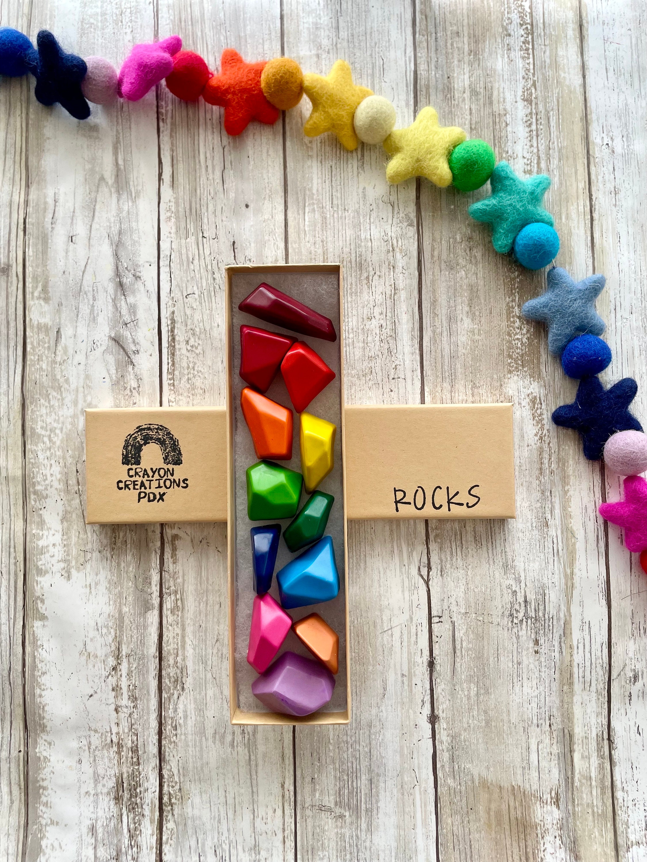 Rock Crayons: Rainbow Colors, Kids Art Supplies - Etsy