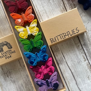 Butterfly Crayons: Rainbow Kids Art Gift (Set of 7)