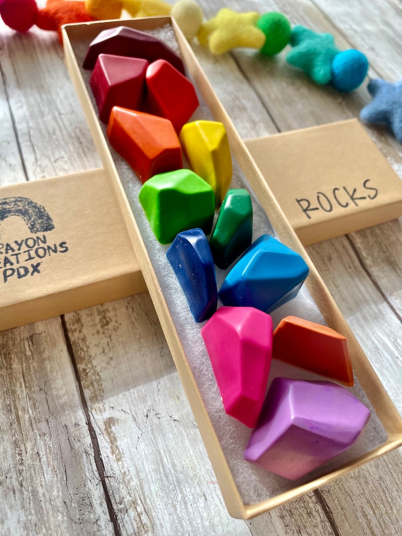 Rock Crayons: Rainbow Colors, Kids Art Supplies - Etsy