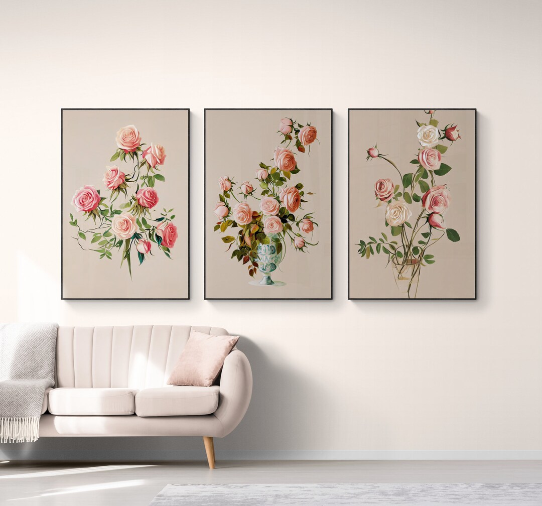 Flower Wall Art Printable Aesthetic Home Decor Digital - Etsy