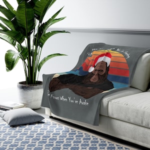 Bigfoot Velveteen Plush Blanket, Christmas throw blanket, Sasquatch, Yeti, Multiple Sizes Available