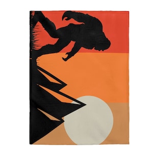 Bigfoot Blanket | Sasquatch Velveteen Blanket | Bigfoot Gift | Yeti Blanket | Soft Blanket | Bigfoot Throw Blanket | 2 Sizes