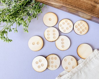 Wood Counting Discs, Domino Discs, Practice Numbers, Learn to Count Toy