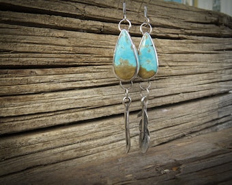 Number 8 turquoise sterling silver earrings