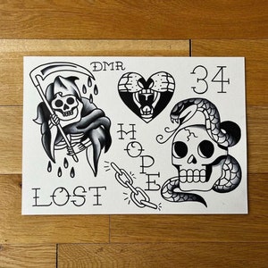 Skull flash A4 print