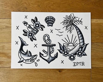 Beach vibes A4 flash sheet