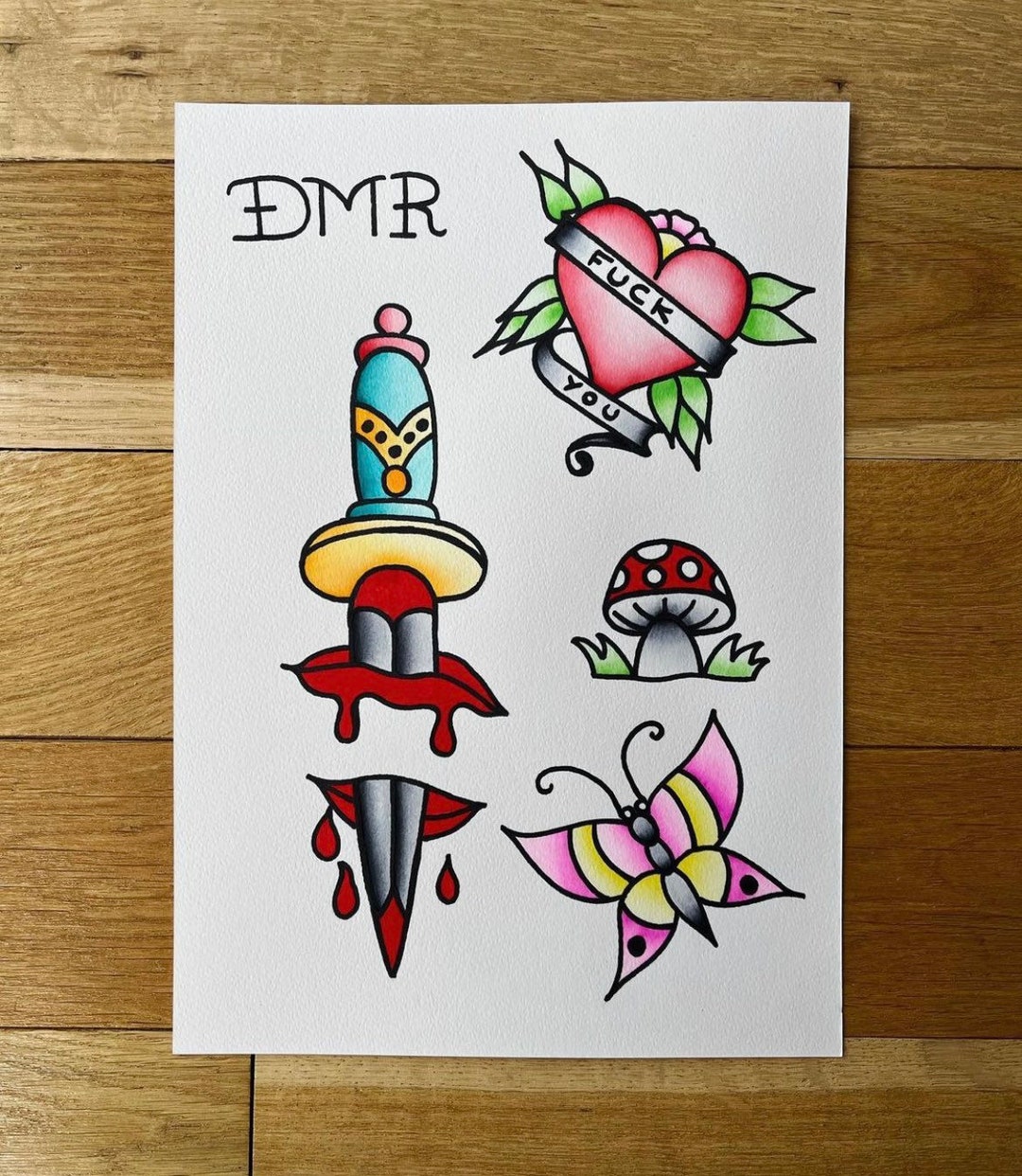 Cute Style Tattoo Flash Sheet - Etsy