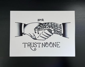 A4 trust no one painting